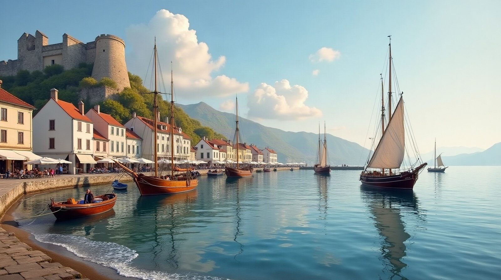 Le port de Cassis, ses barques de bois et le bourg au pied du château