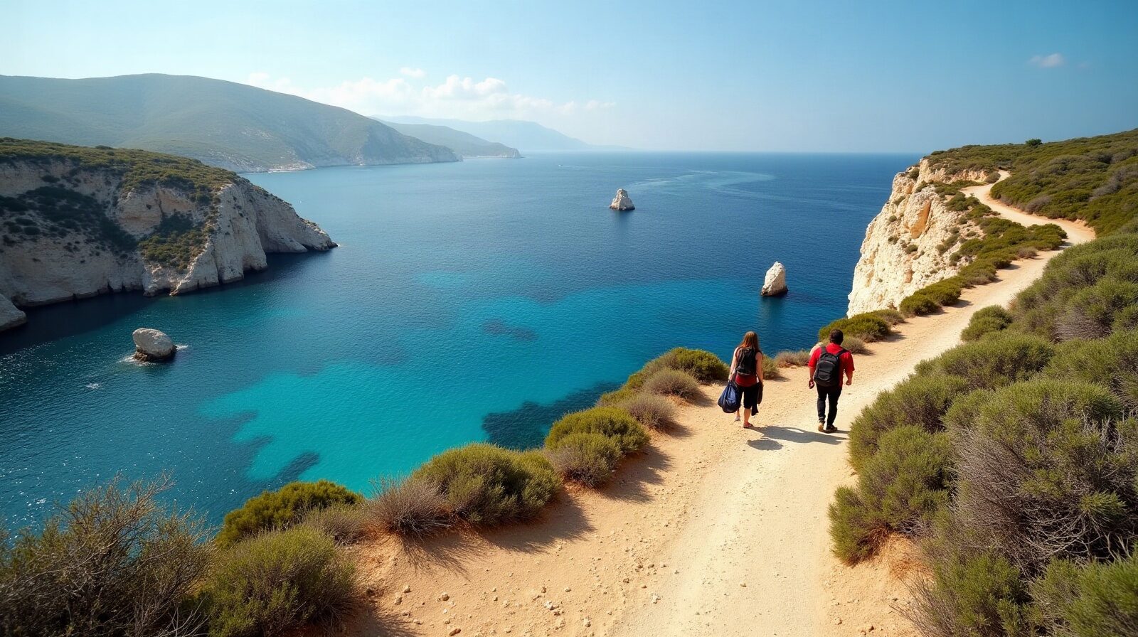 Sentier du GR au-dessus des calanques de Port-Pin et d'En-Vau